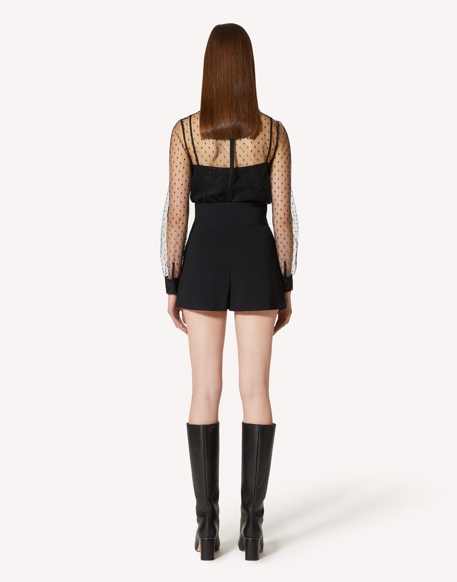 Red Valentino Frisottine Belt Shorts In Black