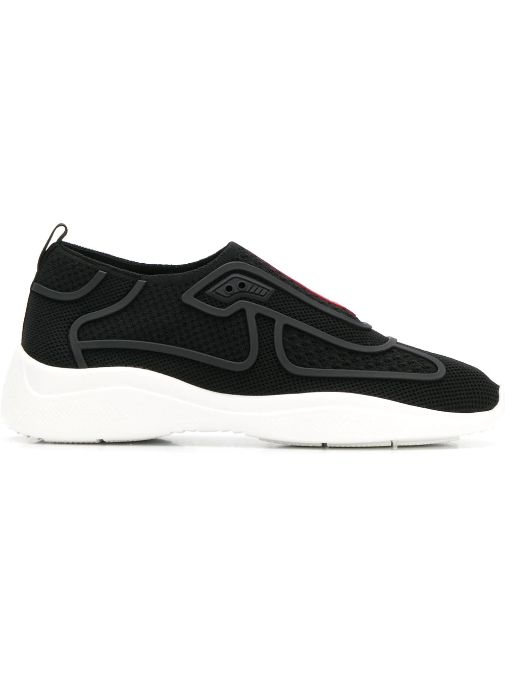 Prada Logo Sock Sneakers In Black