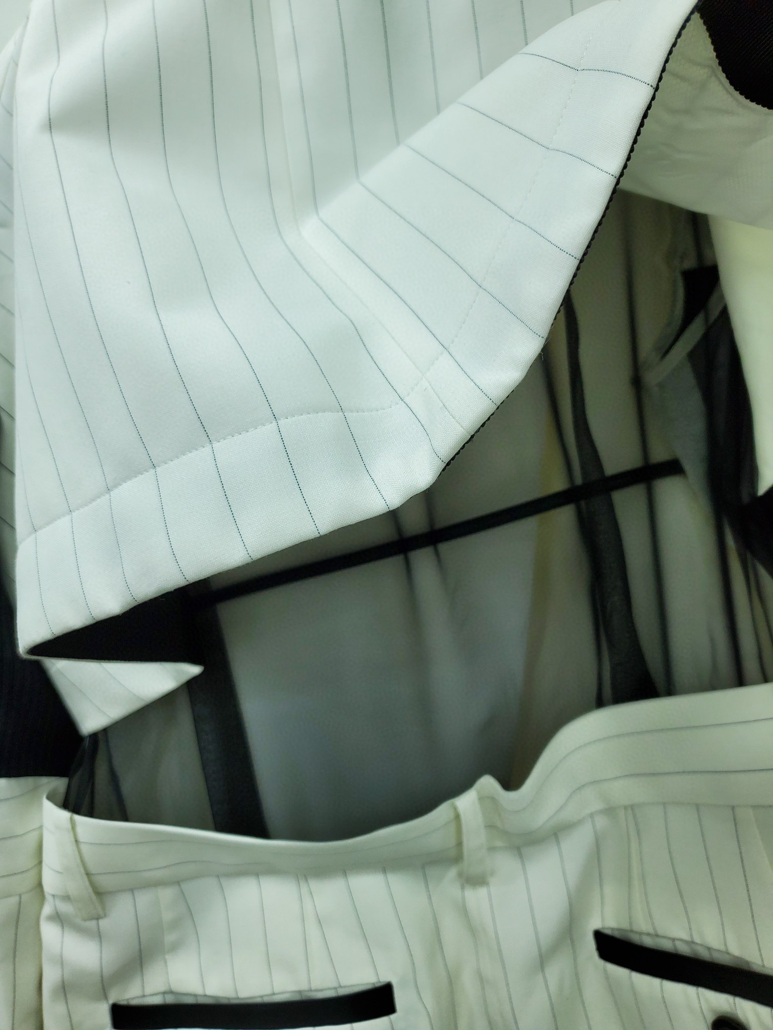 Shop Sacai Hybrid Contrast Panel Coat In White