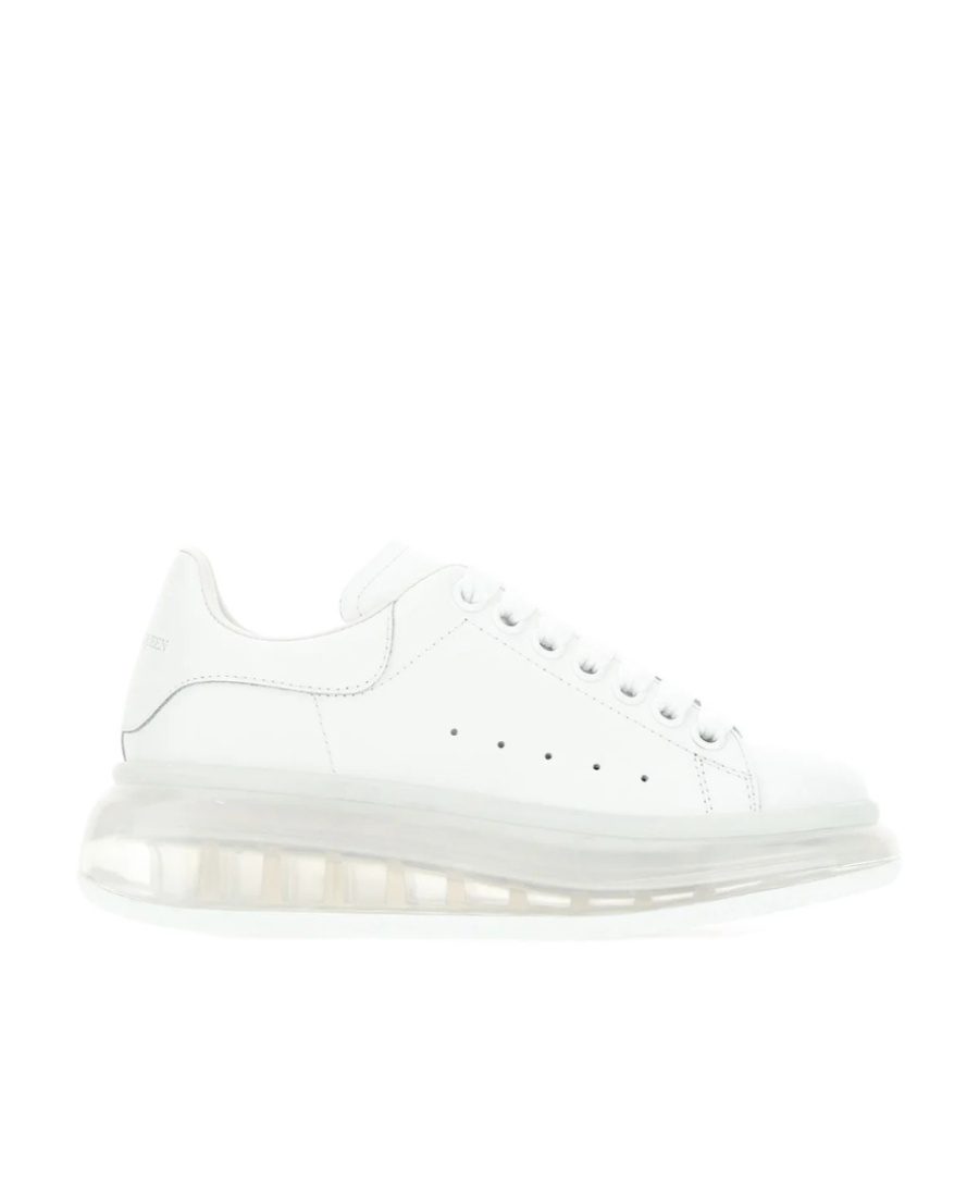 ALEXANDER MCQUEEN CLEAR SOLE LEATHER SNEAKERS