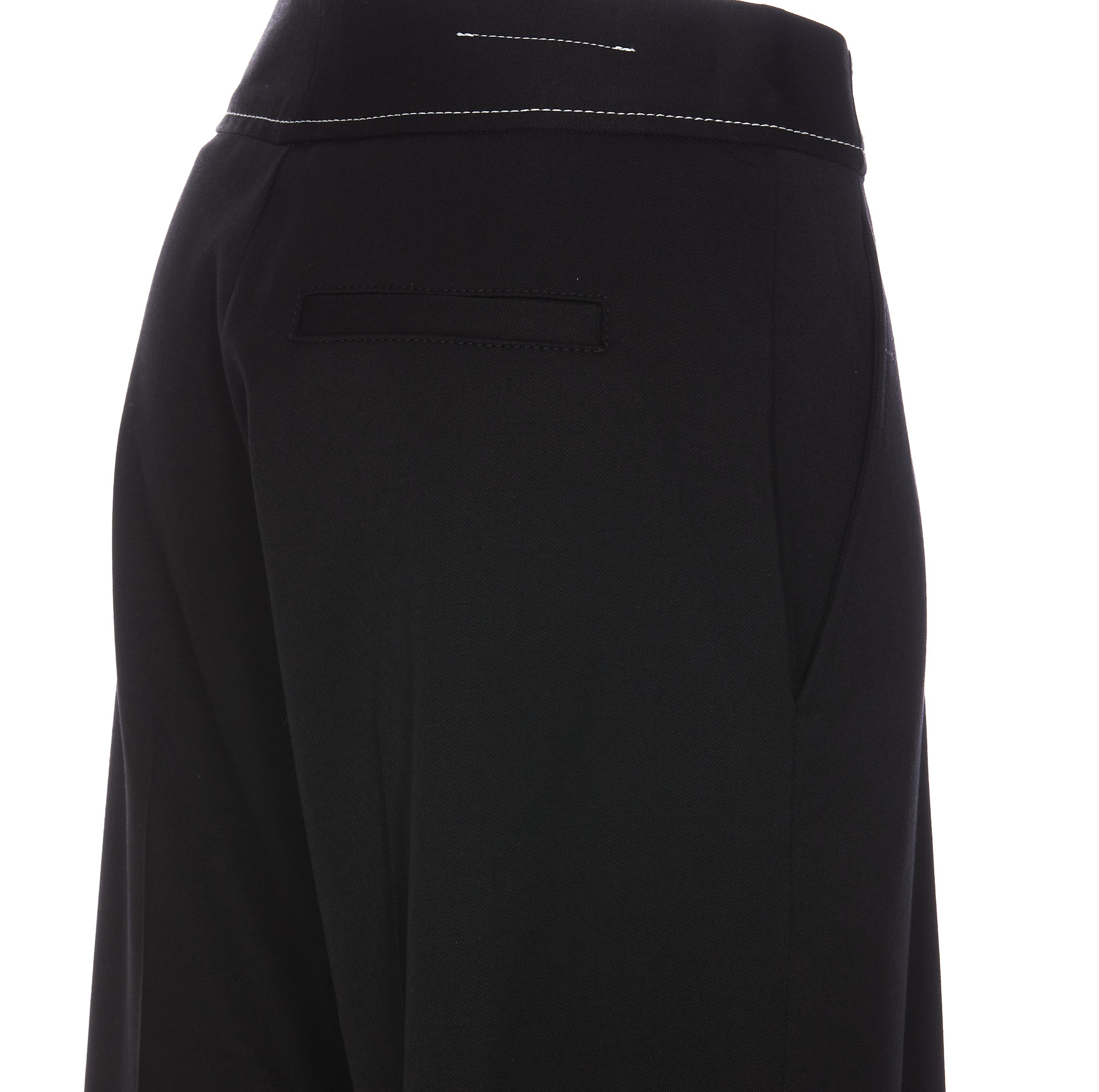 Mm6 Maison Margiela High-waisted Wide-leg Pants In Black