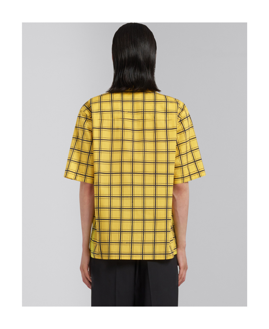 Marni Short-sleeve Checked Shirt In Yellow