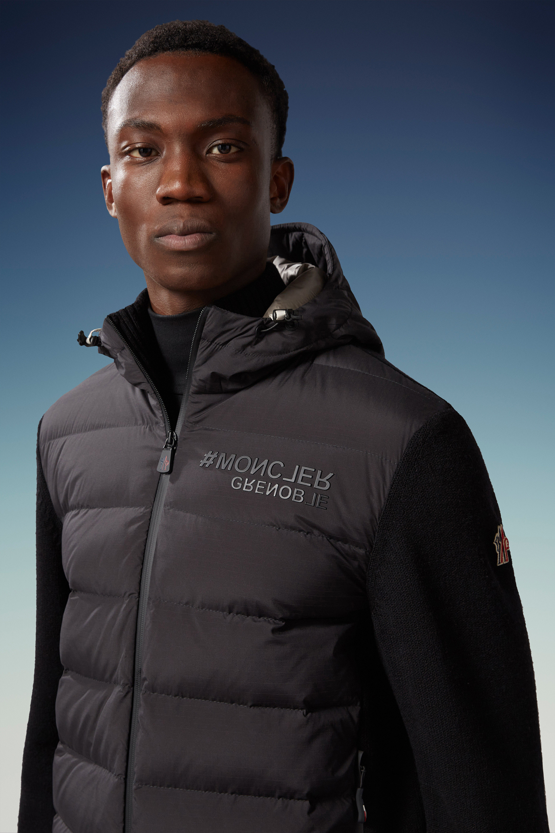 Moncler Logo-patch Padded Jacket In Black