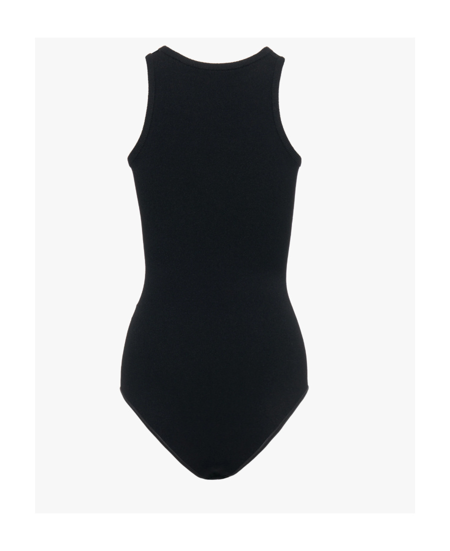 Shop Alaïa Crewneck Tank Bodysuit In Black