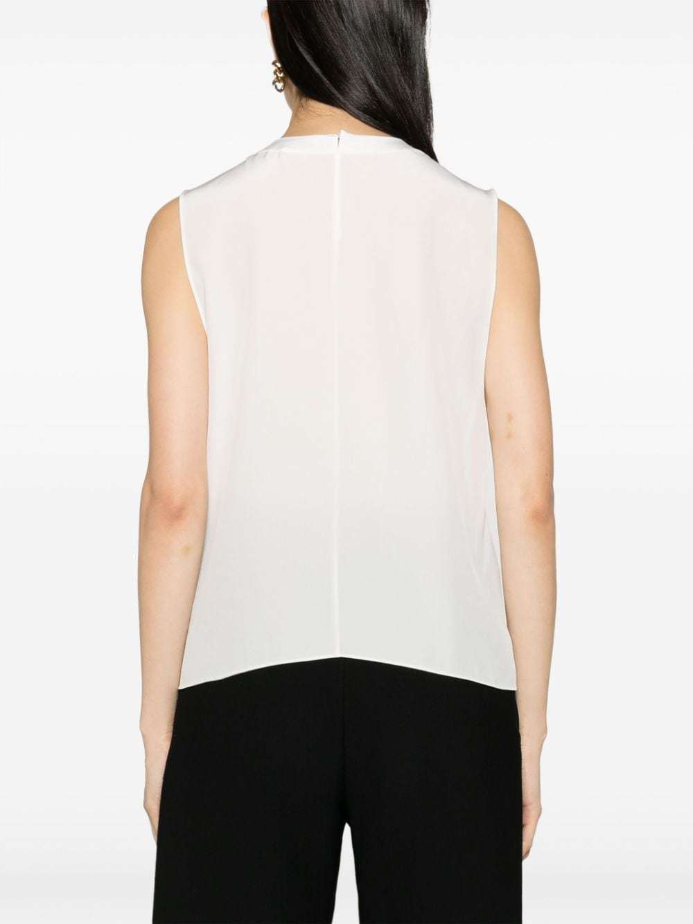 Saint Laurent Sleeveless Satin Tank Top In White