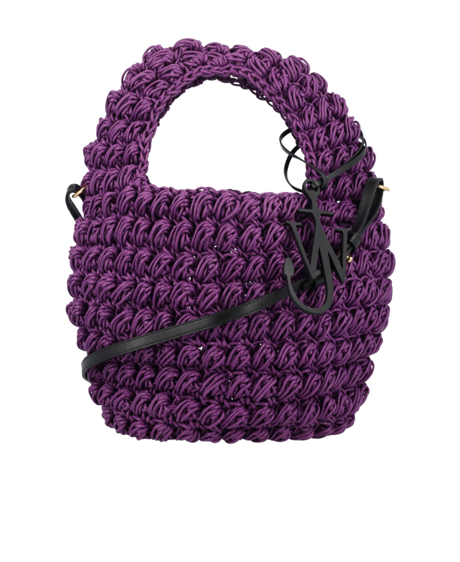 Jw Anderson Popcorn Basket Tote Bag In Purple