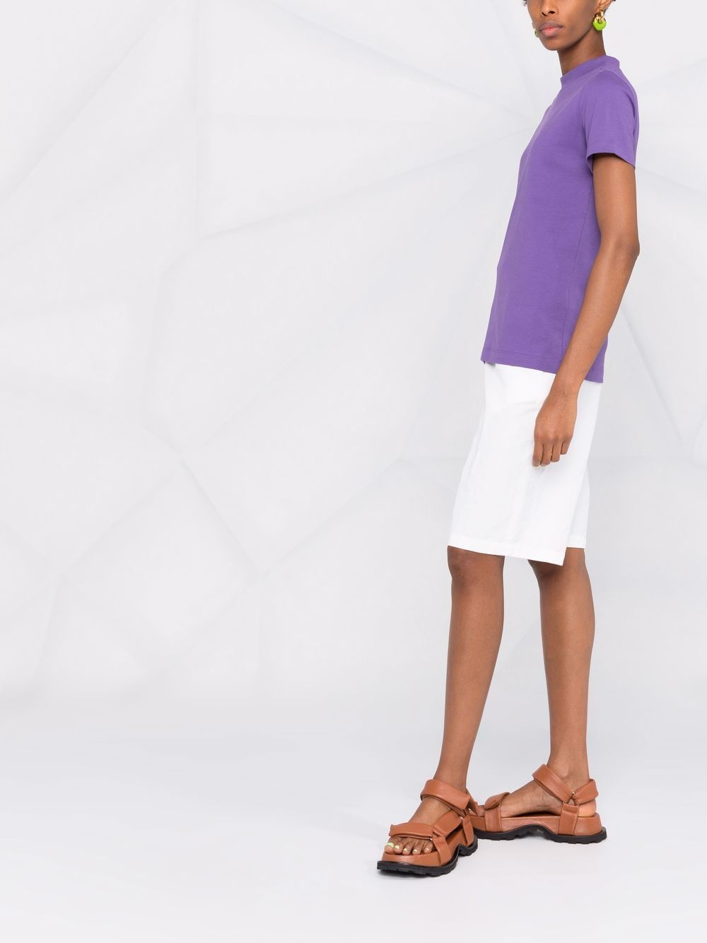 Msgm Logo-print Cotton T-shirt In Purple