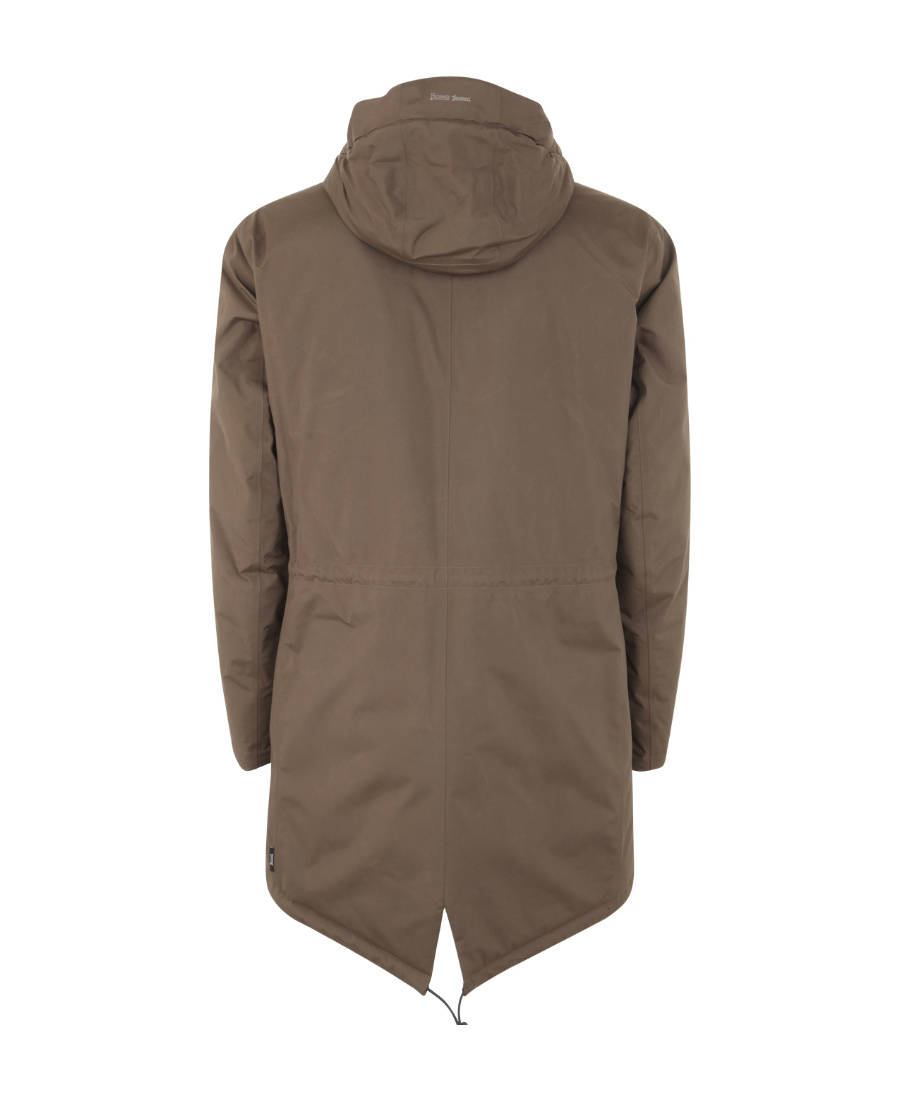 Herno Hooded Concealed-zip Fastening Jacket In Brown
