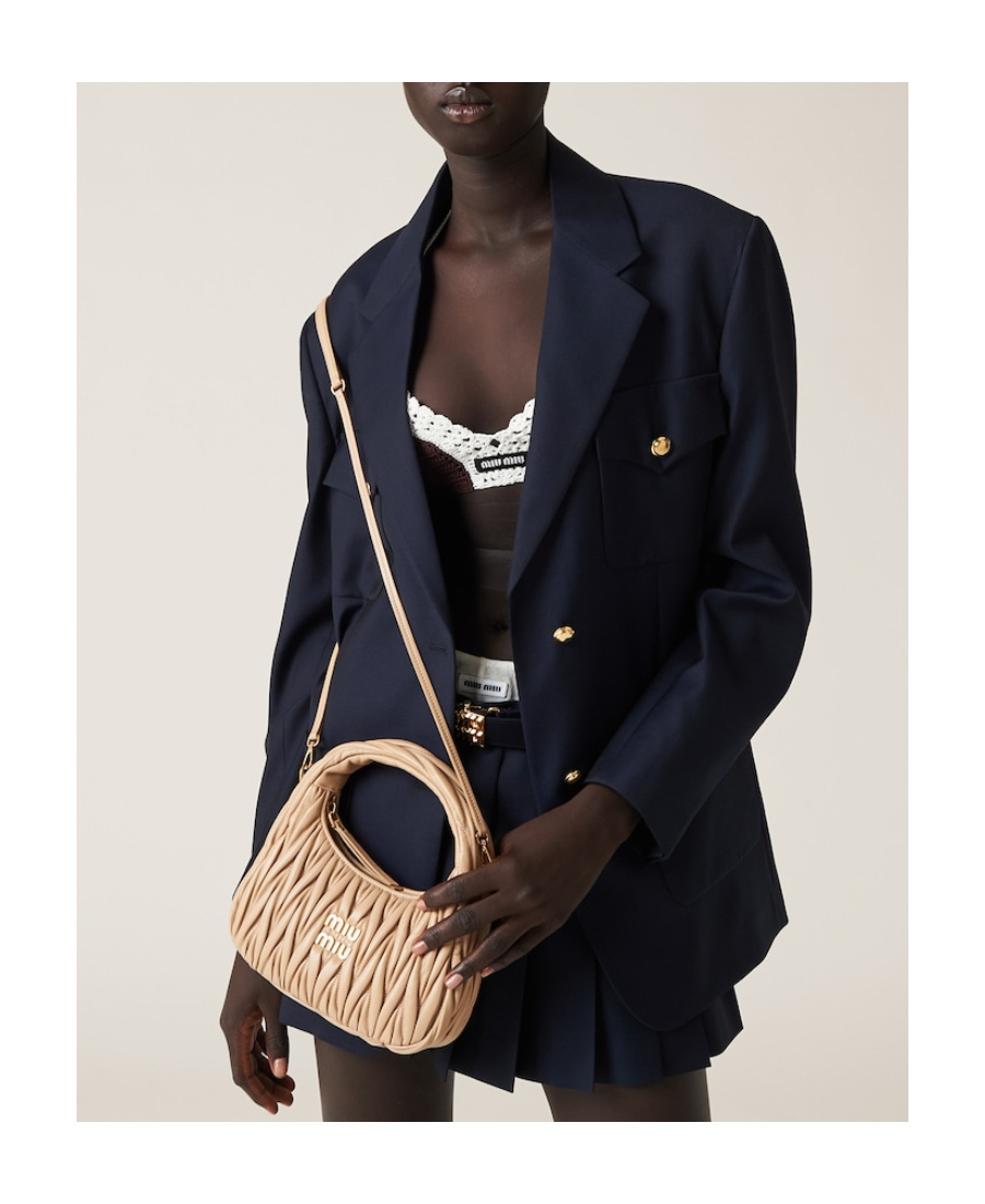 Miu Miu Wander Matelassé Mini Bag In Neutral