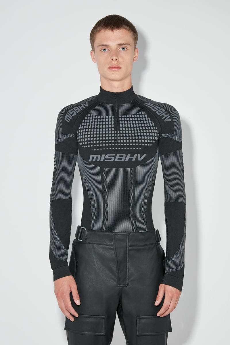 Misbhv Long-sleeved Performance Knitted Top In Gray