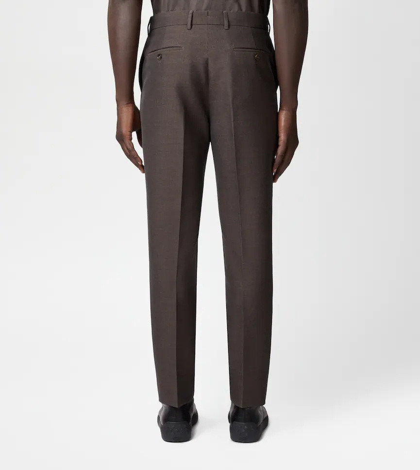 Tod's Slim Fit Pants In Wool In Brown