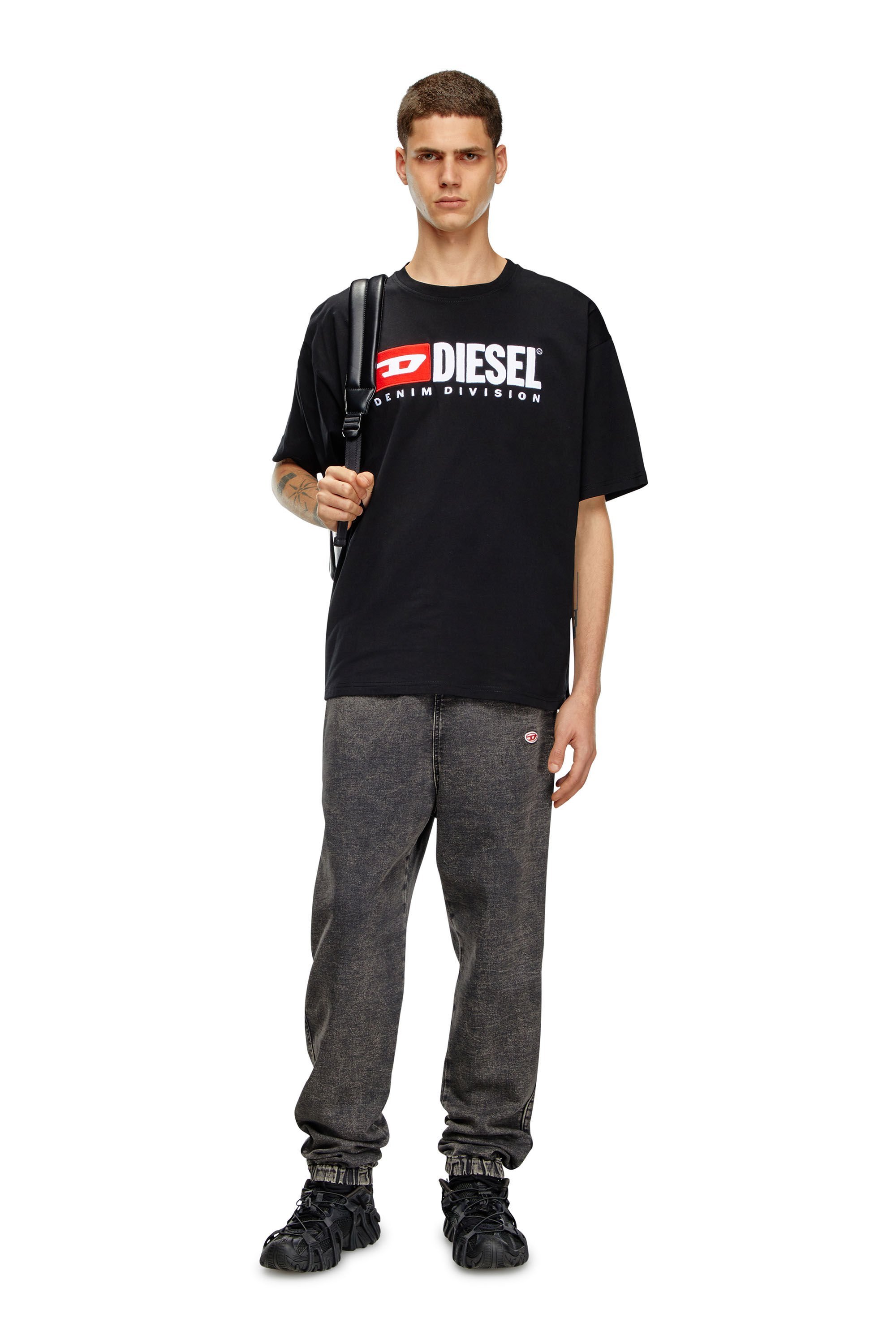 Diesel T-shirt With Splashed-effect Logo In Black