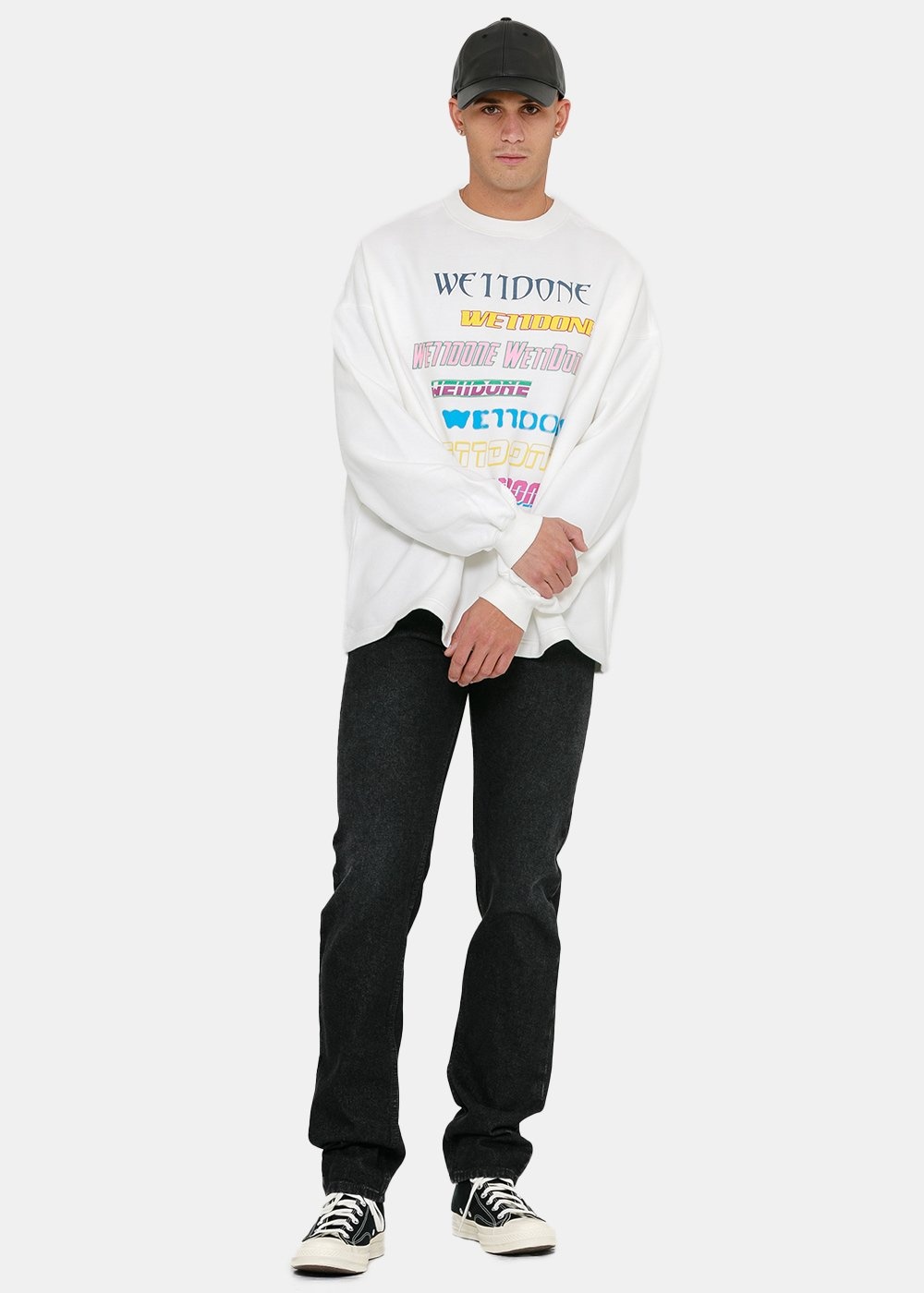 We11 Done Logo Print Sweatshirt In White
