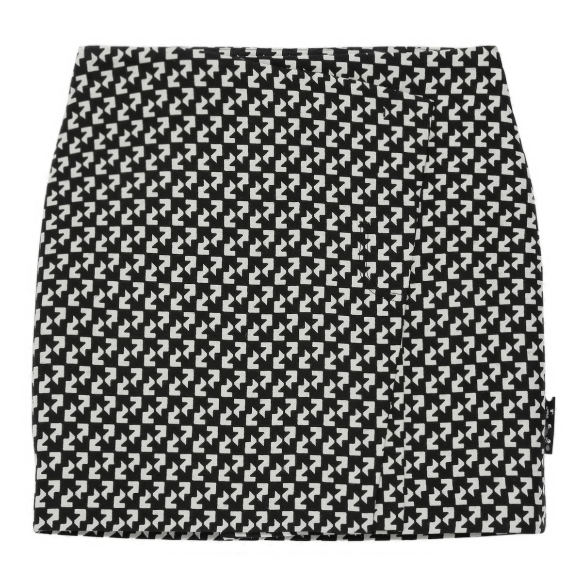 Off-white Abstract-print Wrap Skirt In Black