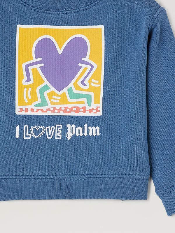 Palm Angels Long-sleeved Sweater In Blue