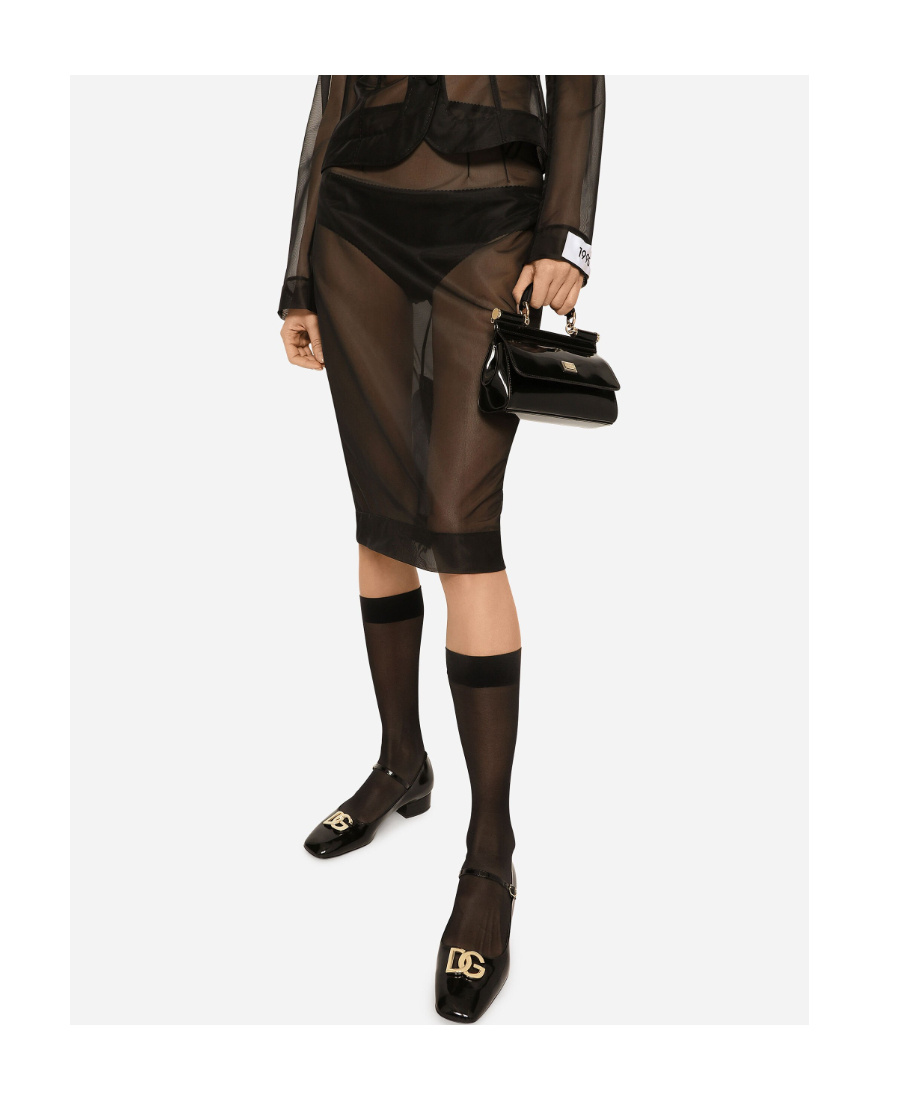 DOLCE & GABBANA SHEER PENCIL SKIRT 
