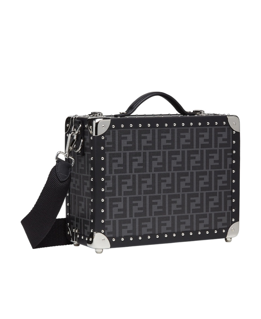 Fendi Small Logo Monogram Rigid Suitcase In Black