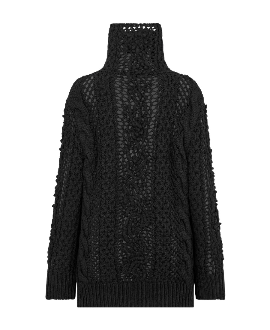 Dior Stand-neck Knitted Sweater In Black