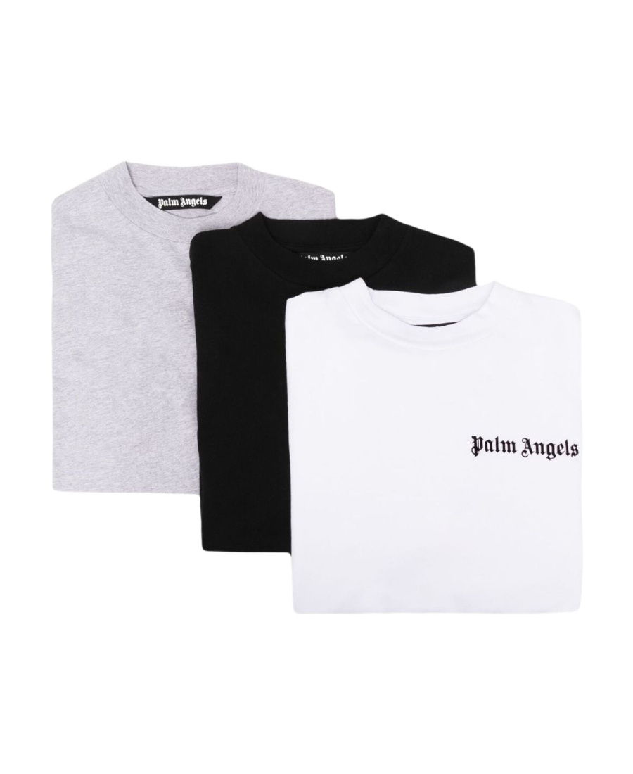Palm Angels Cotton Knitted T-shirt Three-piece Set In Multi