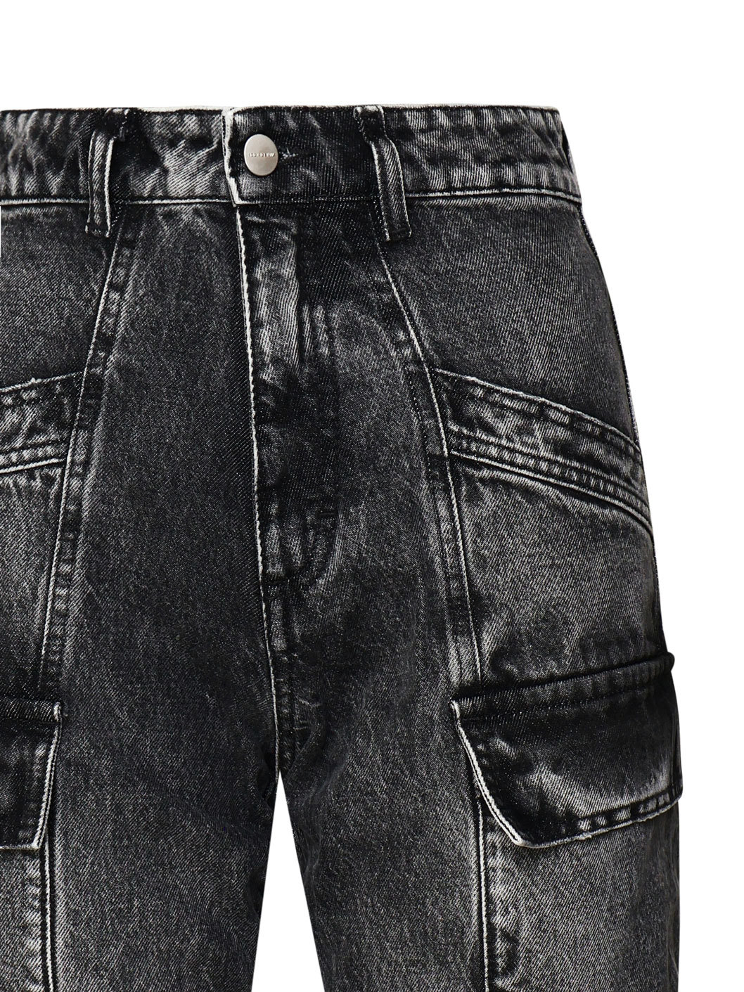 Icon Denim Bianca Aged Effect Slim Fit Jeans With Cargo Pockets
