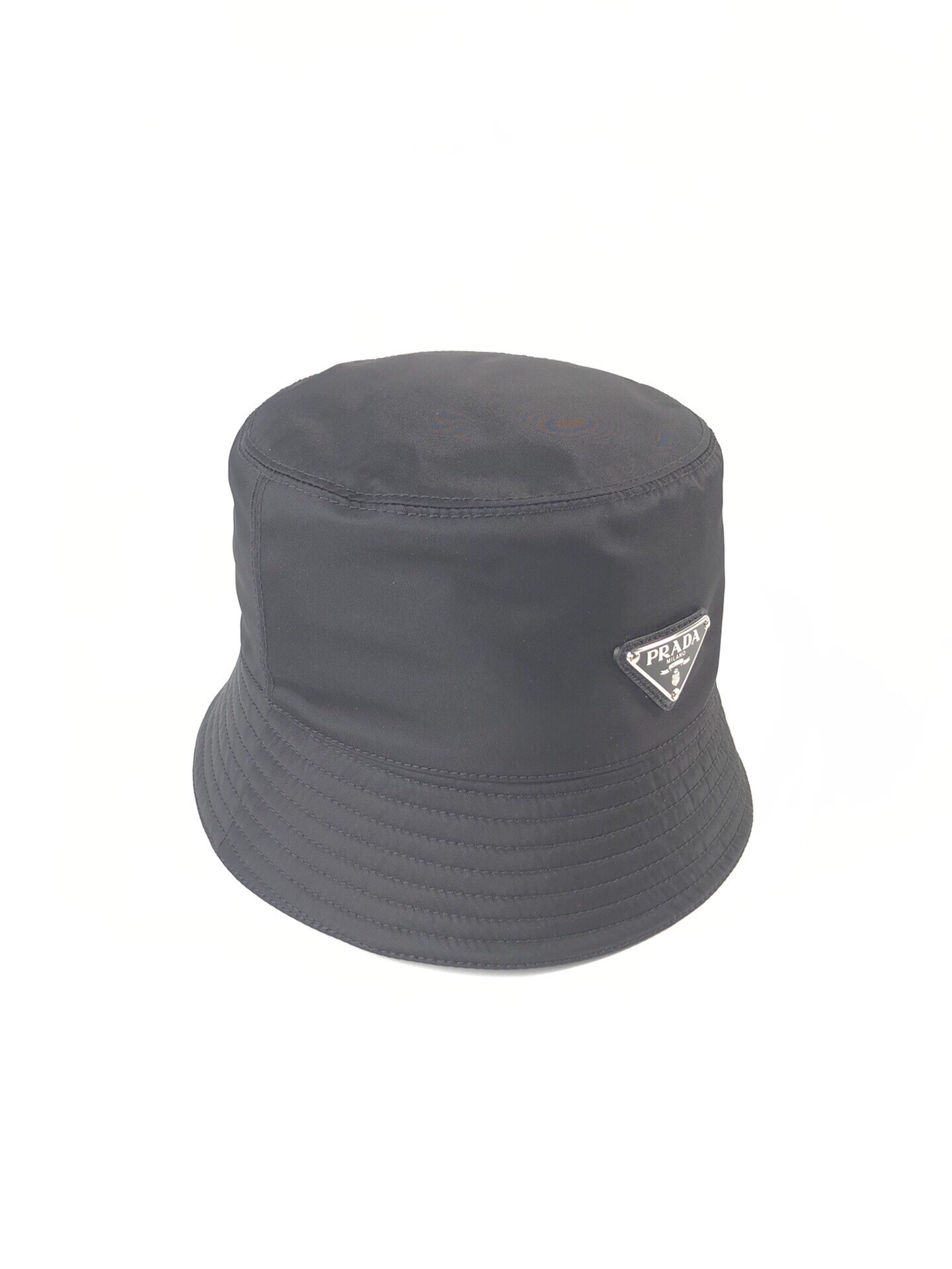 Prada Re-nylon Barrel Hat In Black