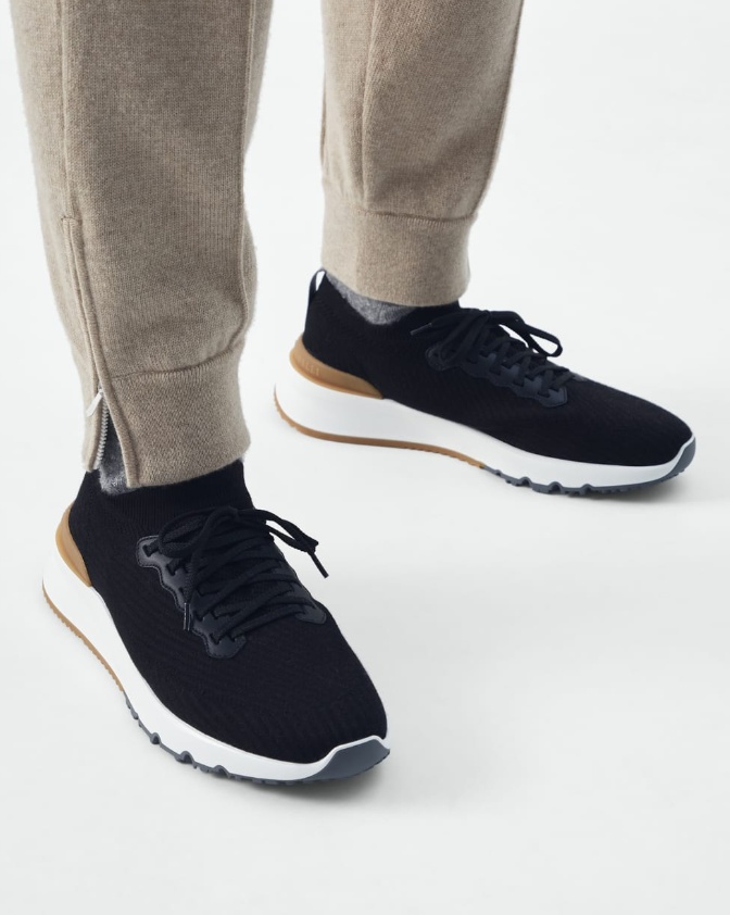 BRUNELLO CUCINELLI BRUNELLO CUCINELLI KNITTED LACE-UP SNEAKERS