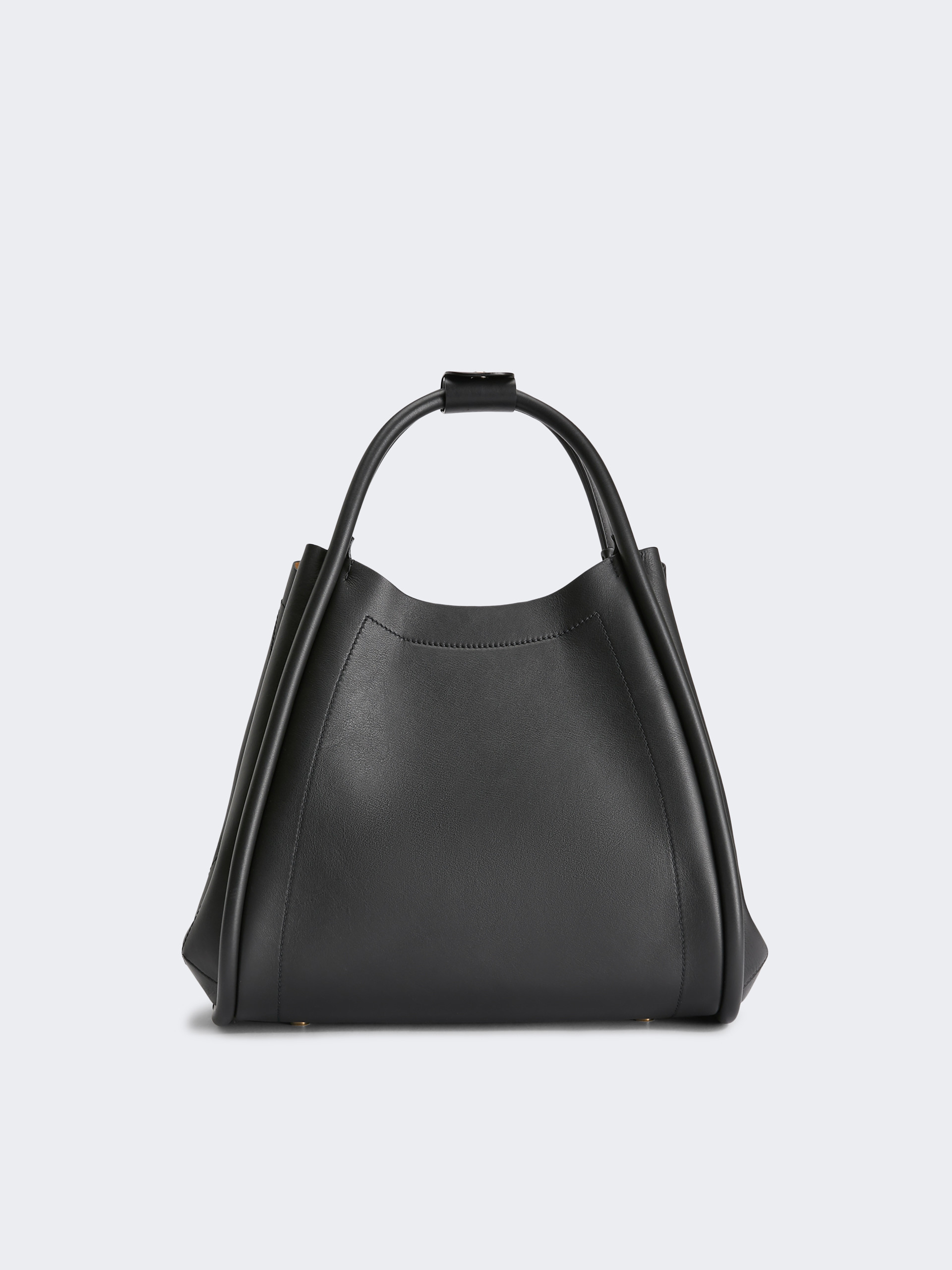 Max Mara Medium Leather Marine Bag In Black