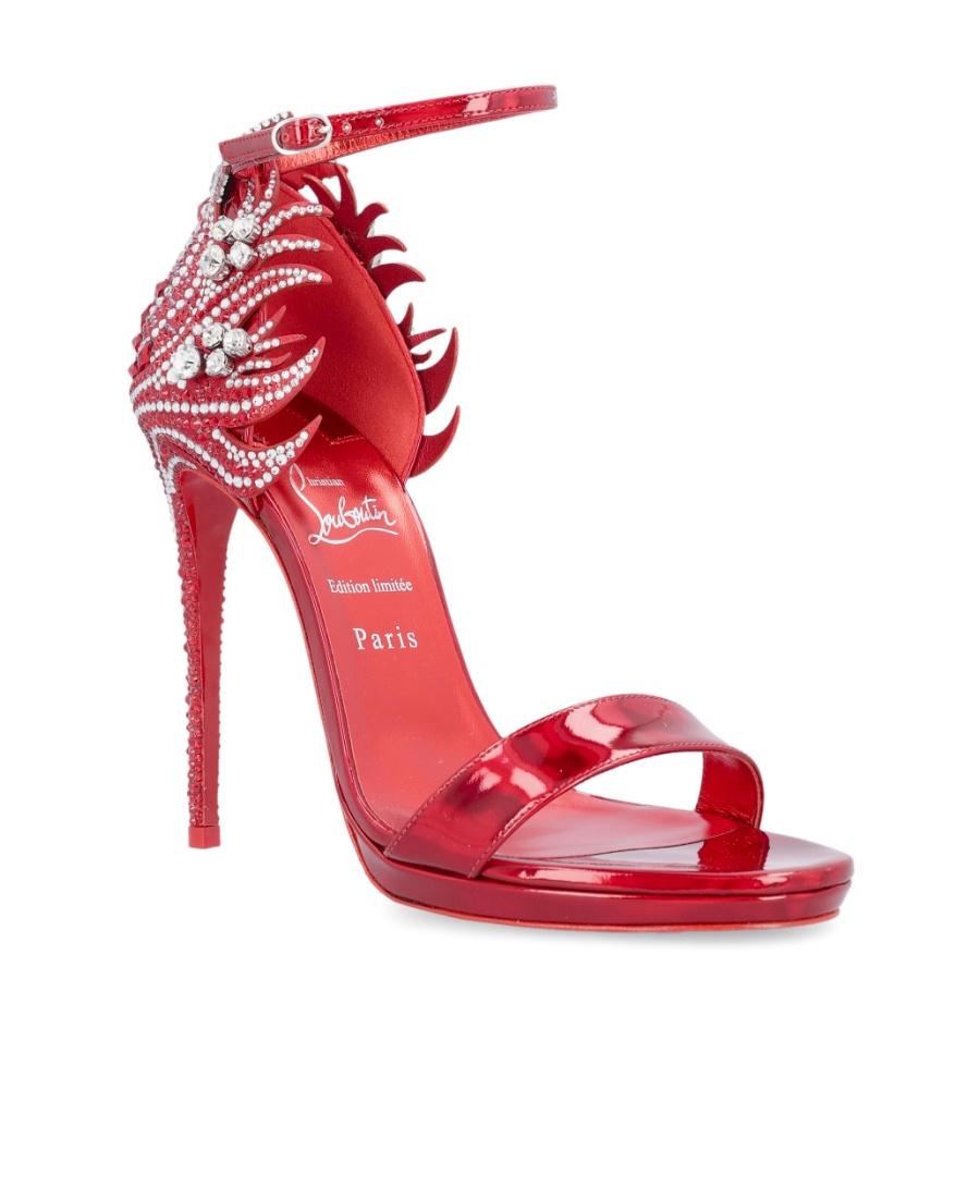 Christian Louboutin Open-toed High-heeled Sandals In Red