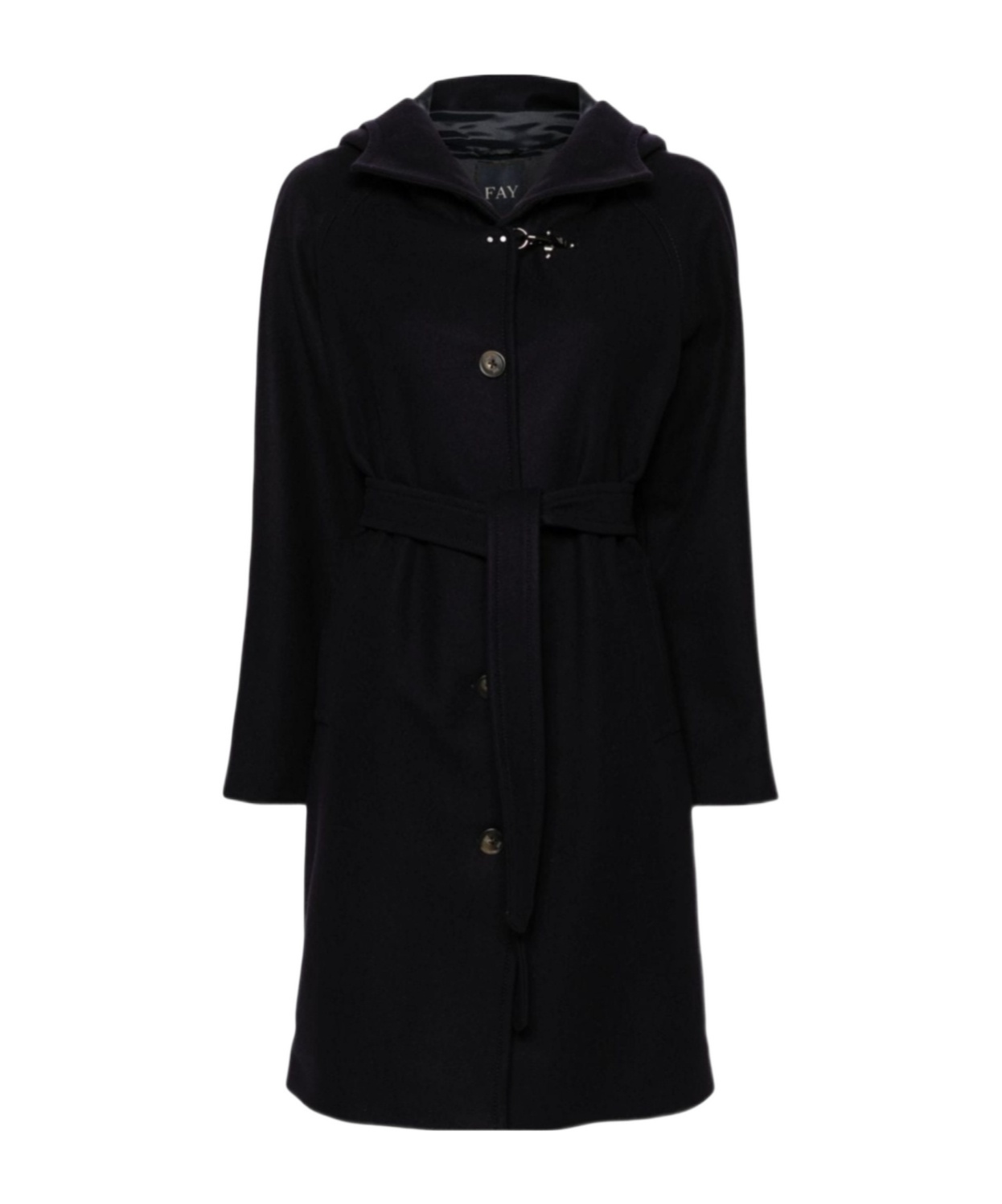 Fay Single-breasted Coat In Black