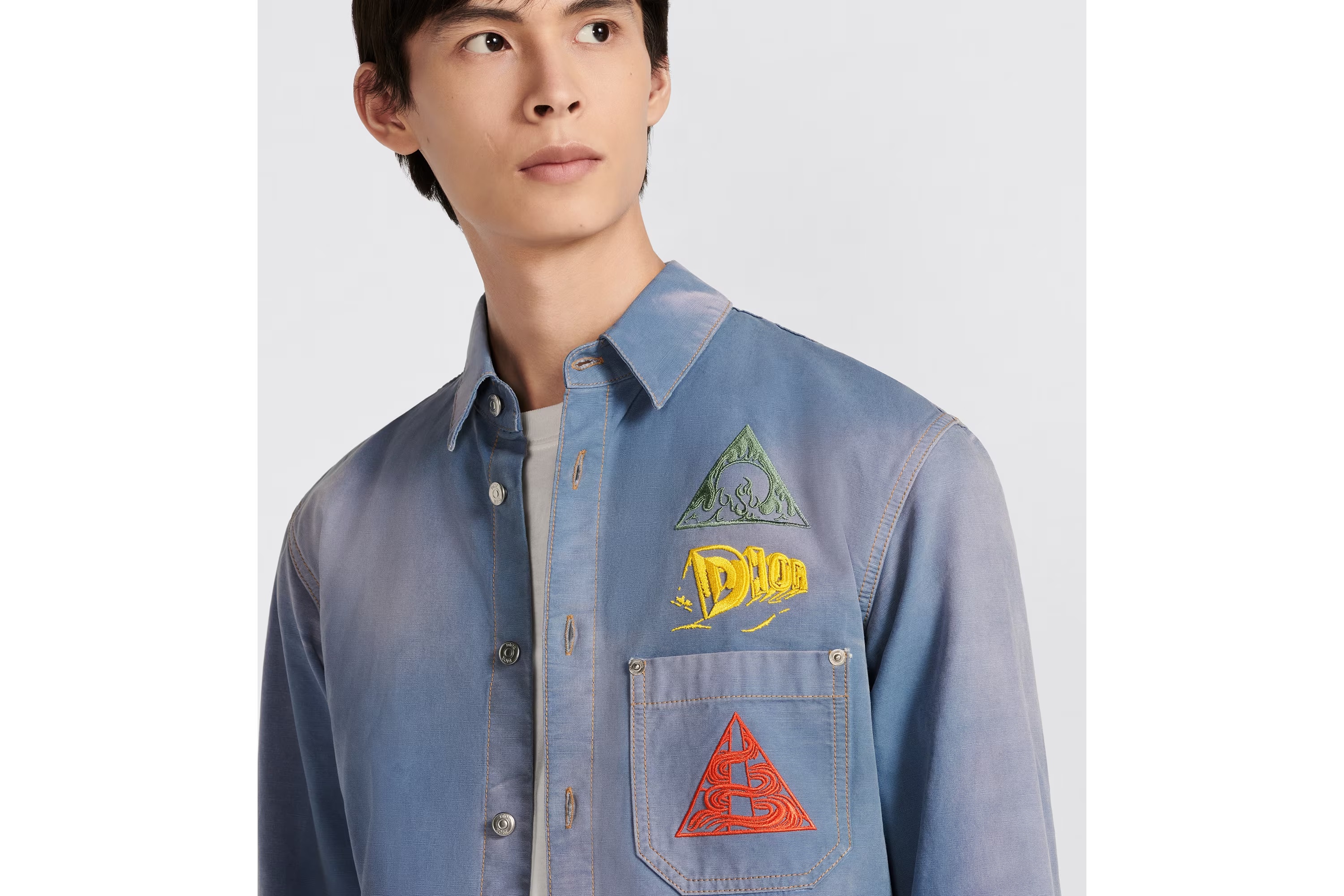 Dior Cotton Denim Shirt In Blue