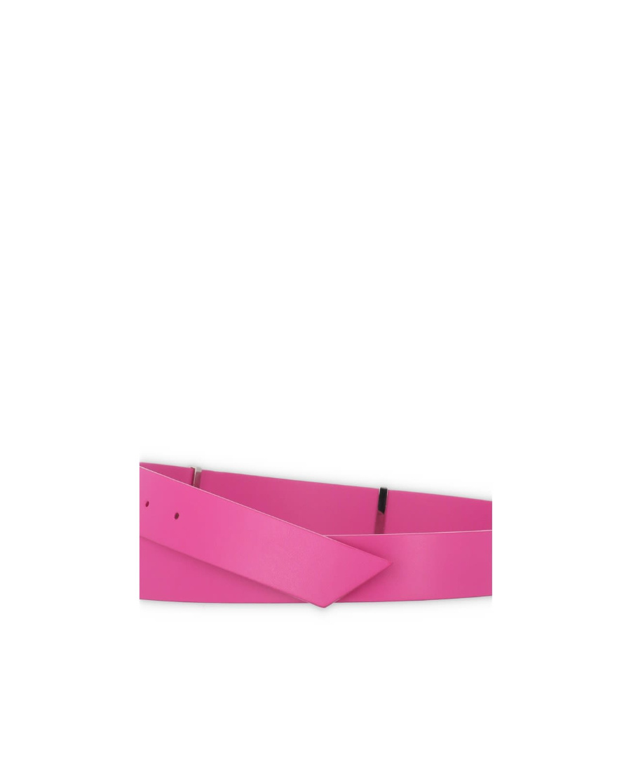 Attico Chain-embellished Leather Belt In Pink
