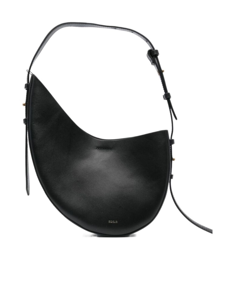 Soeur 'wino' Black Shoulder Bag With Logo Detail On The Front In Black