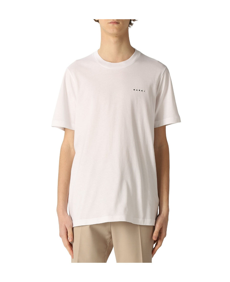 Marni Logo-print Cotton-jersey T-shirt In White