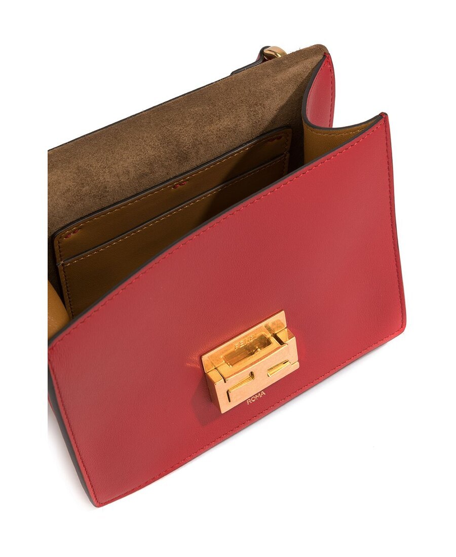 Fendi Small Kan U Shoulder Bag In Red
