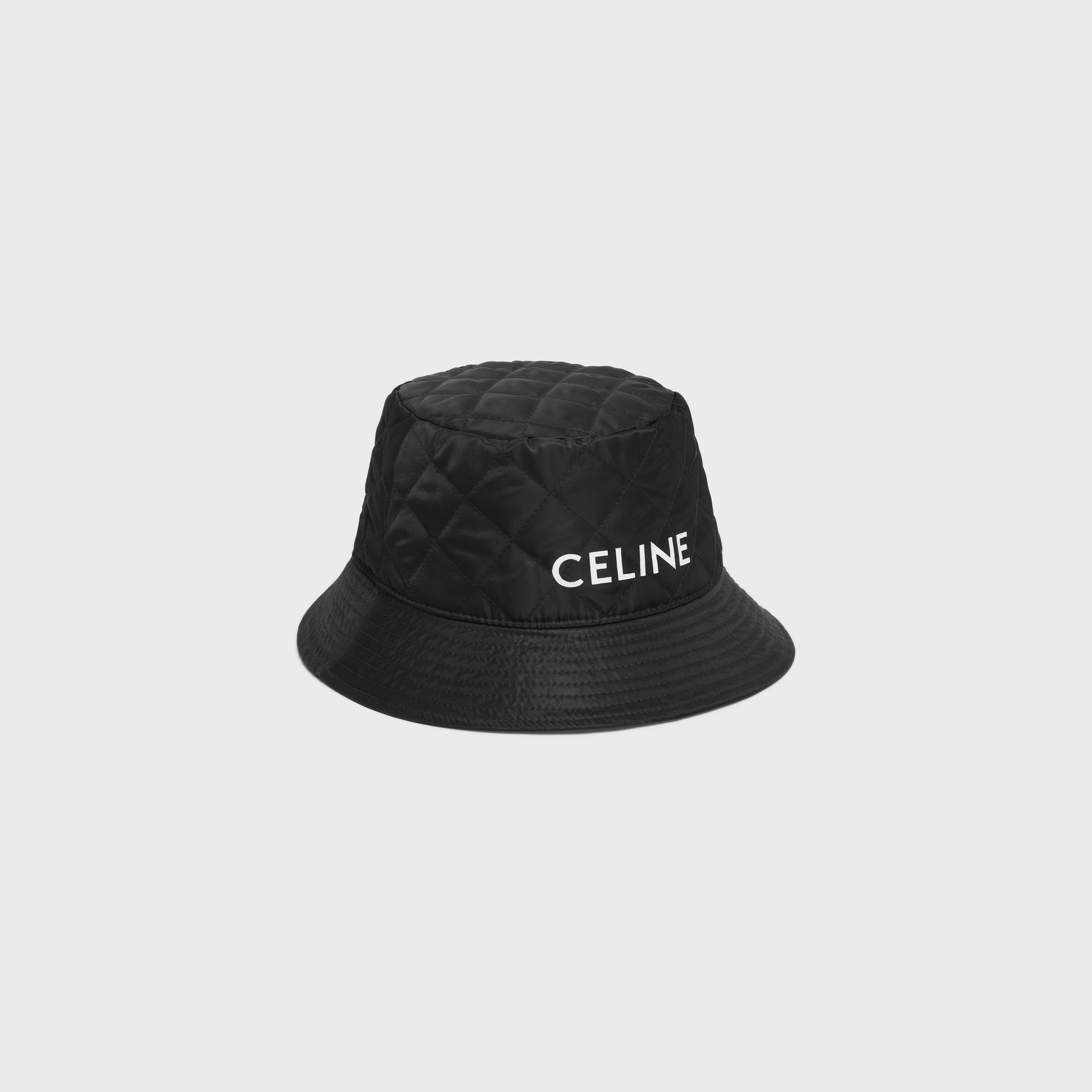 Celine Bucket Hat In Nylon Twill In Black