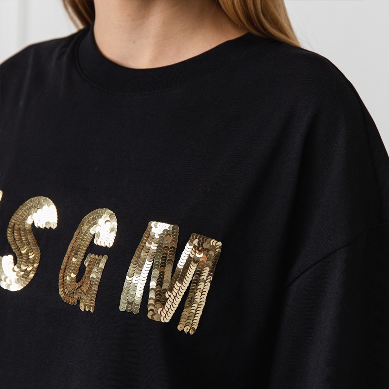 MSGM BLACK LOGO DRESS