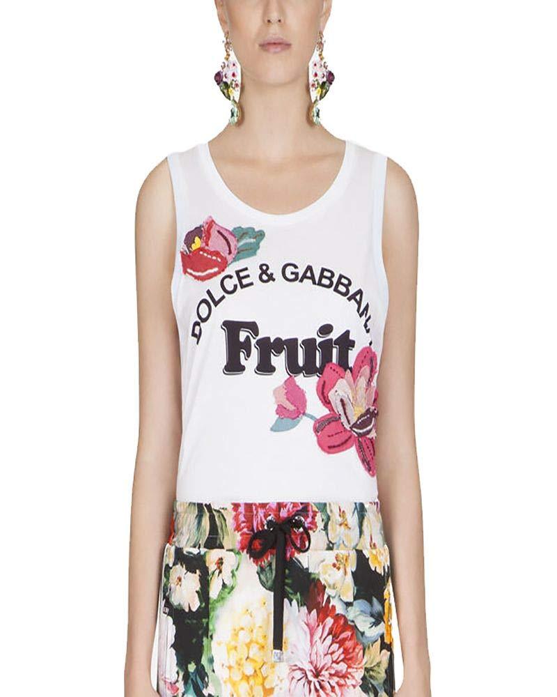 Dolce & Gabbana Fruit Tank Top In White