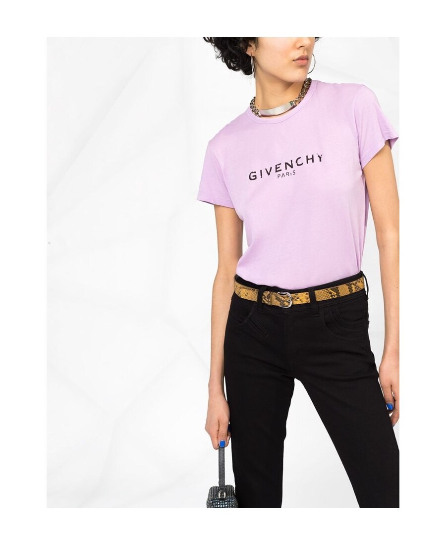 Givenchy Logo Printed T-shirt In Purple