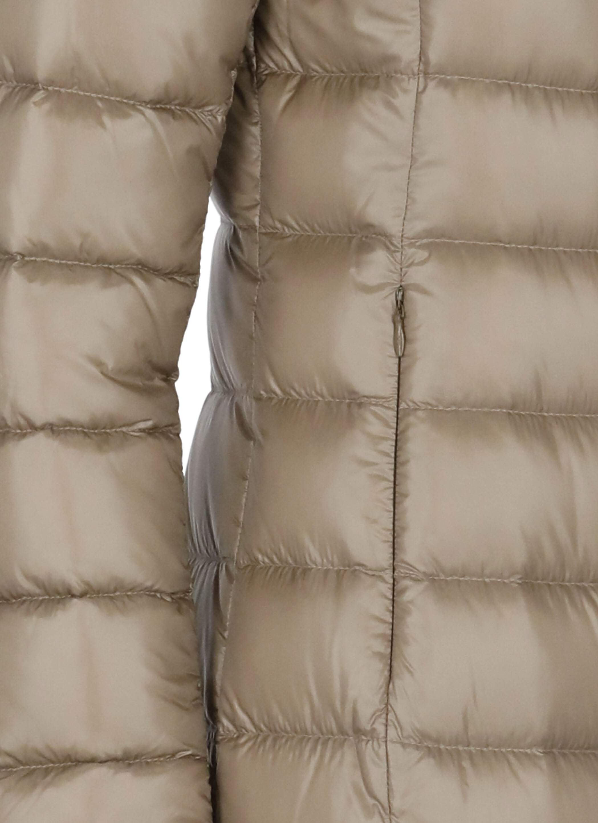 Herno Elisa Beige Down Jacket With Fur Details In Nylon Woman In Nude