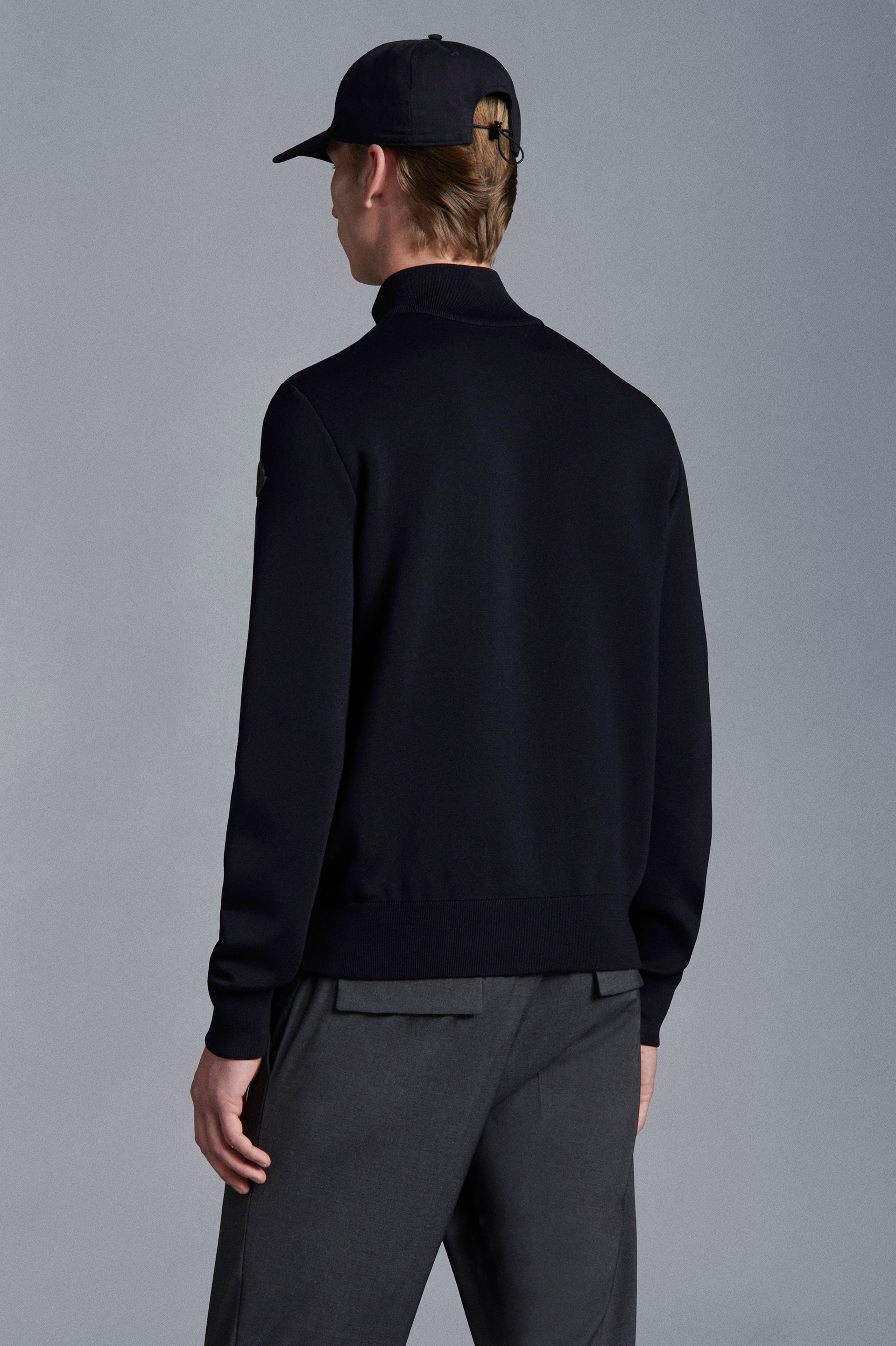 Moncler Padded Zip-up Cardigan Clothing In Blue