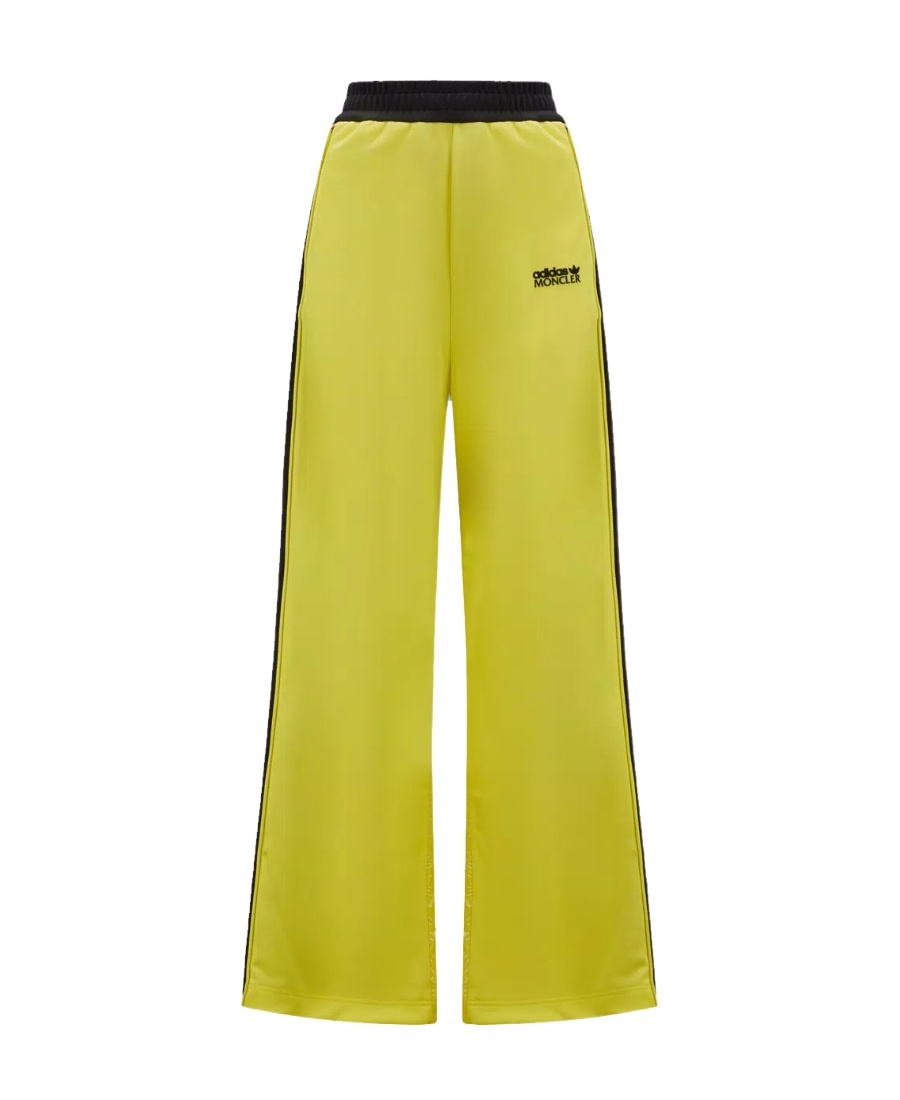 Moncler Relaxed Fit Sweatpants With Contrasting Side Stripes In Yellow