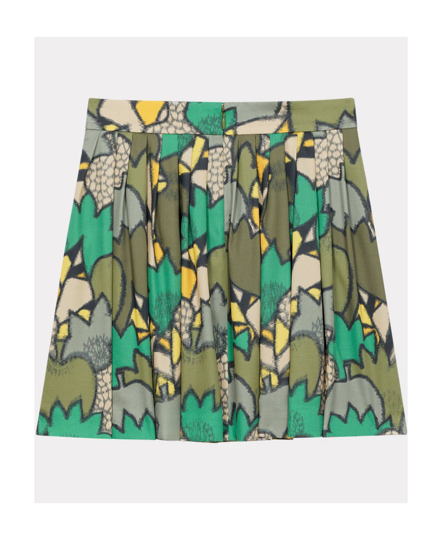 Kenzo Camouflage-print Pleated Mini Skirt In Multicolor