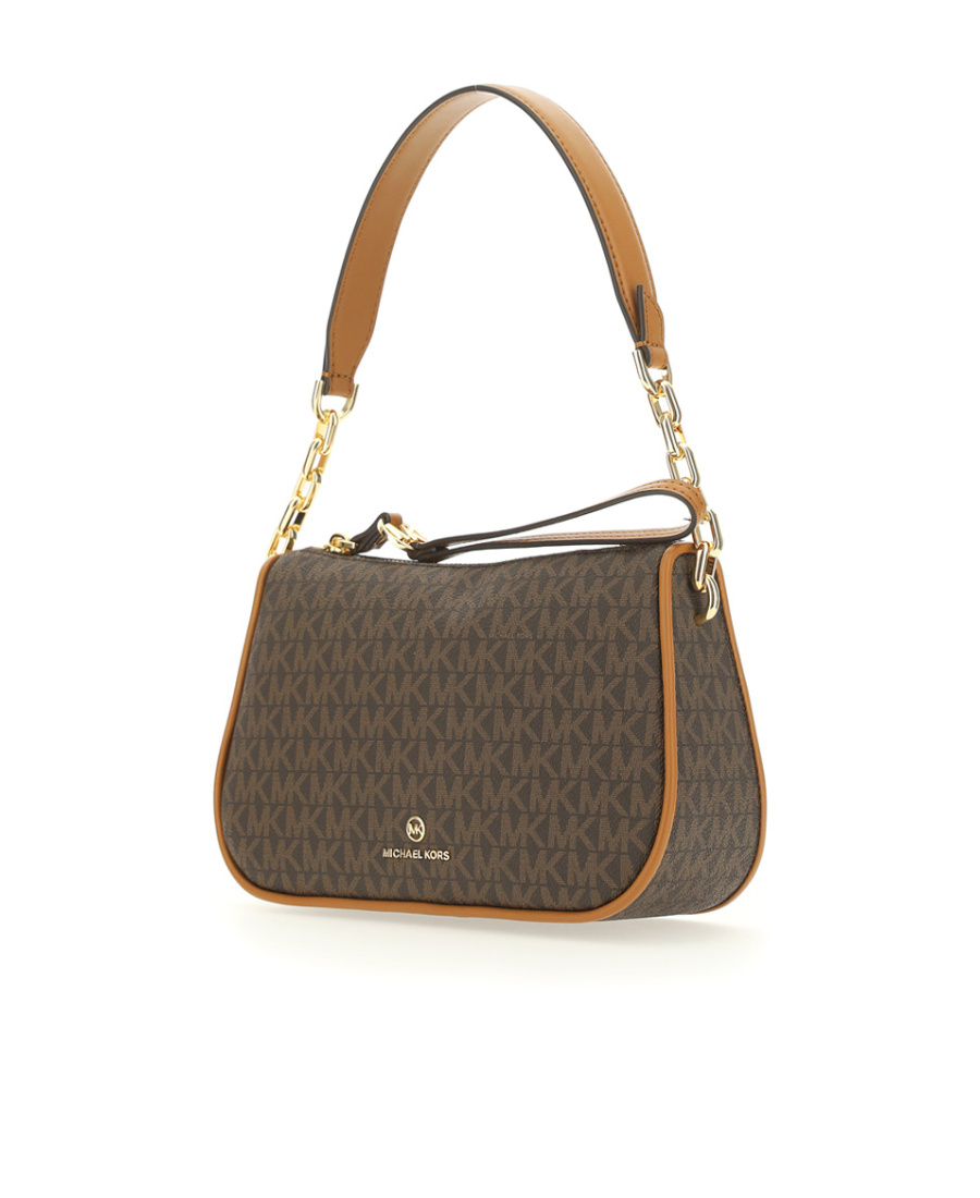 Michael Kors Jet Set Monogram-print Shoulder Bag In Black