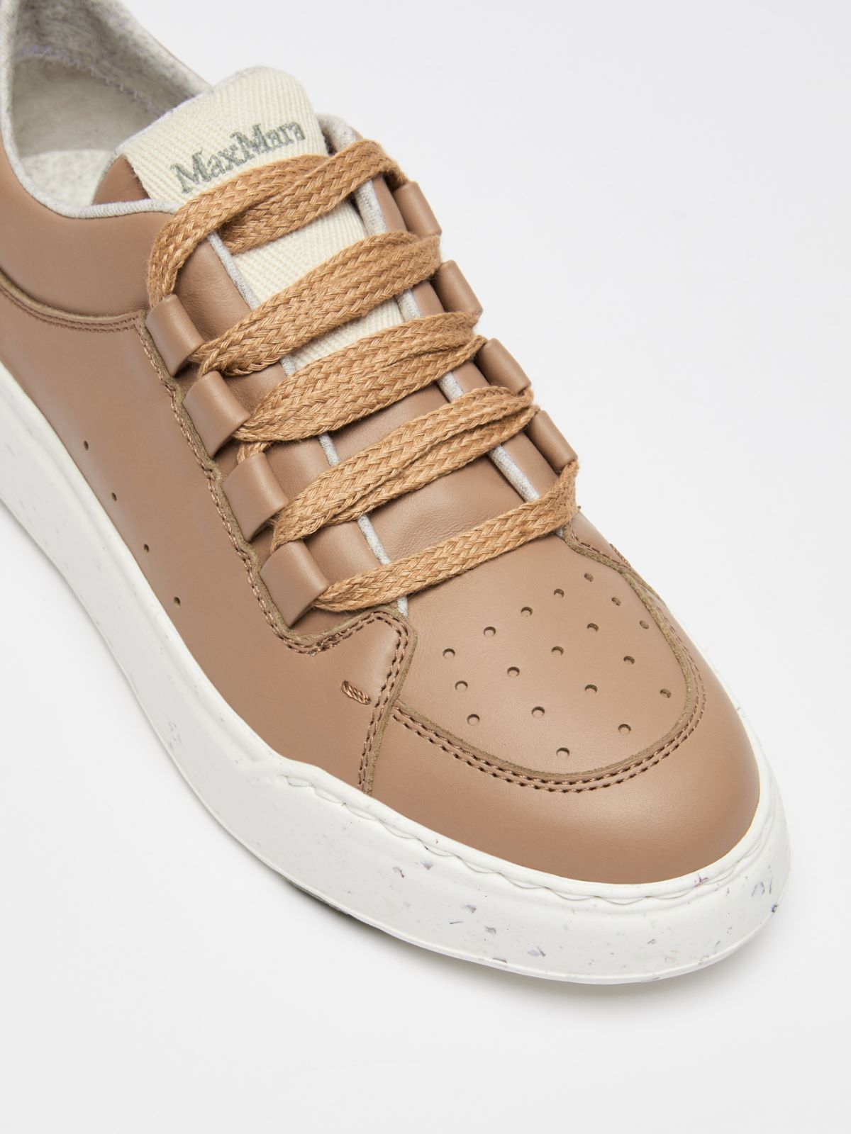 Max Mara Leather Active Sneakers In White