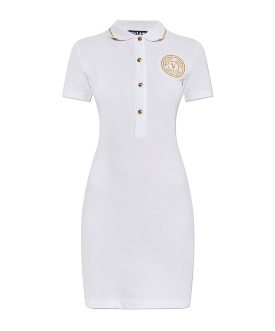 Versace Jeans Short Sleeve Dress In White