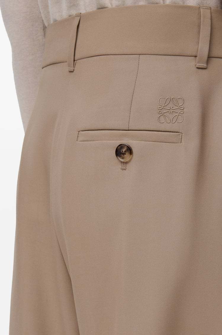 Loewe Wool-blend Barrel Double-pleated Trouser In Brown