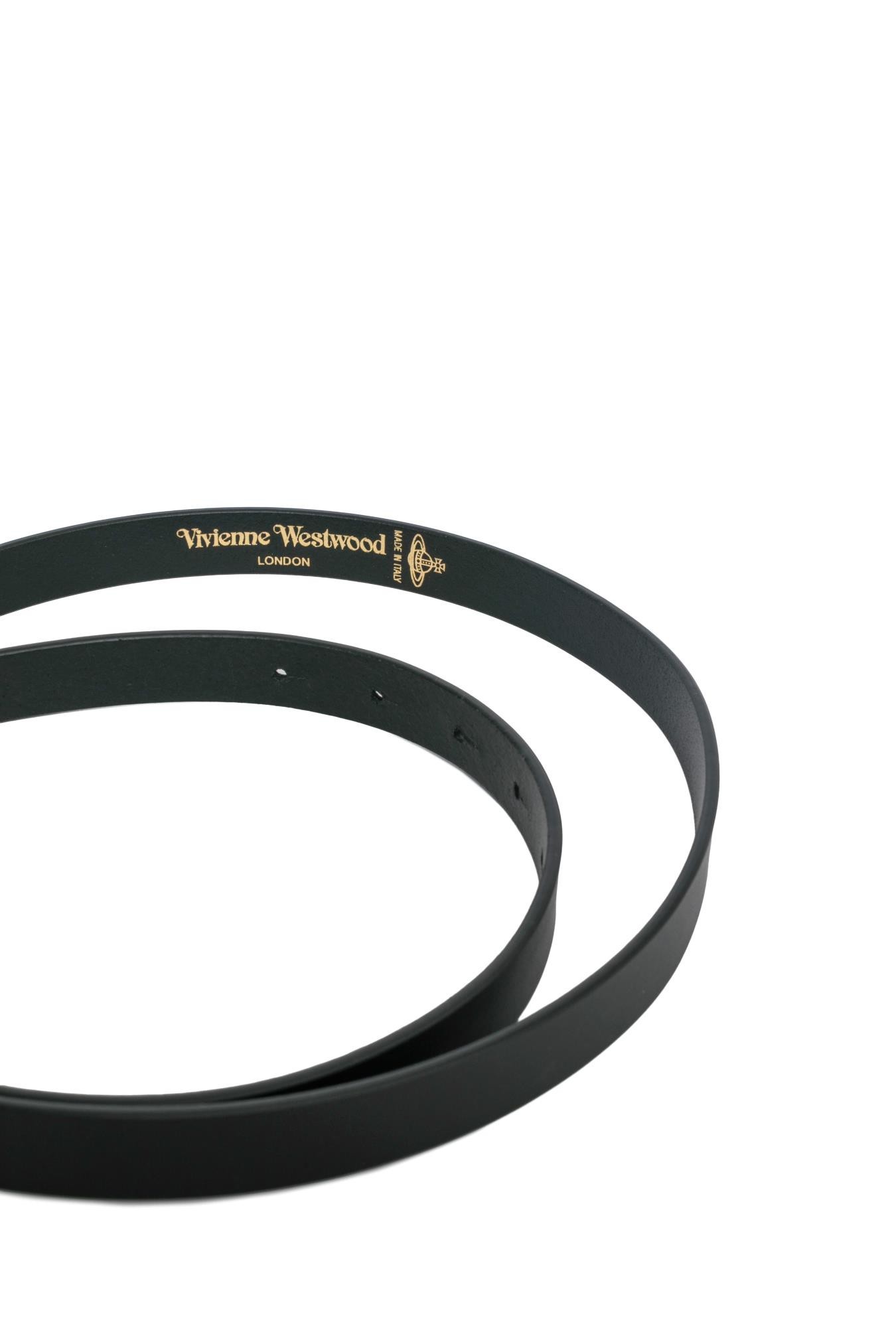Vivienne Westwood Line Orb-buckle Belt In Black