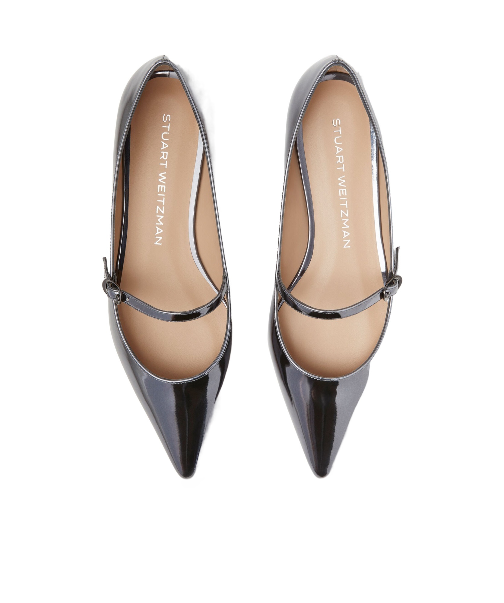 Stuart Weitzman Emilia Mary Jane Flat In Gray