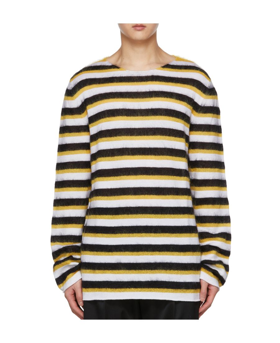 Marni Striped Roll-neck Jumper In White