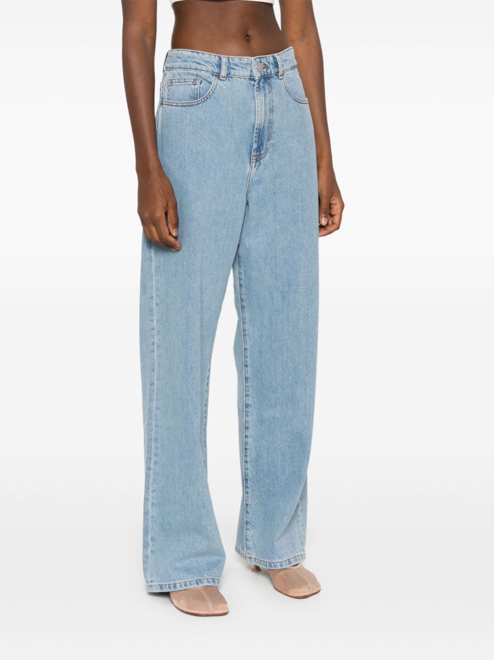 Rohe Róhe Low-rise Wide-leg Denim Jeans In Blue